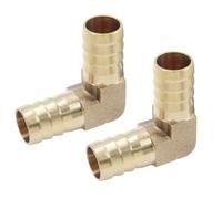 Auvotuis 2Pcs 5/8 Inch Brass Hose Barb Elbow 90 Degree L Right Angle Elbow 16mm Hose ID Barb Reducer Union Water/Fuel/Air