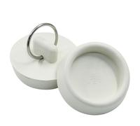 Auvotuis 2Pcs Rubber Drain Stopper Fits 1-3/8 Inch to 1-1/2 Inch, Bathtub Drain Plug with Hanging Ring, Rubber Sink Stopper Drain Plug for Bathtub, Kitchen and Bathroom (White)