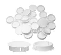 Auvotuis 30Pcs White Plastic Hole Plugs, 1-1/2Inch (38mm) Round Flush Mount Hole Plug Panel Plug Snap for Table, Chair, Furniture
