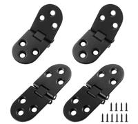 Auvotuis 4Pcs Heavy Duty Folding Table Hinges, Black Sewing Machine Flip Top Hinge Zinc Alloy Butler Tray Hinge with Mounting Screws for Drop Front Desk Drawer, Doors (3.1 x 1.18inch)