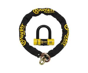 AUVRAY chain set with lasso link and XTREM MINI padlock - length 120 cm, 13.5 mm