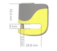 AUVRAY scooter disc lock with alarm, model B-LOCK 06 MINI - yellow and black