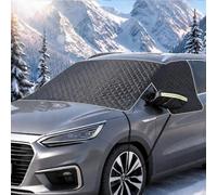 auvstar Car Windshield Snow Cover, Windscreen Frost Protector, Car Windscreen Covers for Winter, Against Snow, Ice, Frost, Dust, Sun, Foldable, Pefect Fit for Most of Cars Suvs (155x120) (Black)