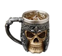 auvstar Gothic 3D Skull Beer Mug,Medieval Viking Warrior Skull Armor Drinkware Mug for Coffee/Beverage/Juice/Beer,Novelty Skull Cup Halloween Christmas Birthday Gift