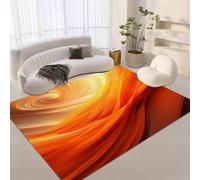 AUWUUA Abstract Orange Brown Swirl Rugs, 50x80cm(1.6×2.6ft) Area Rugs, Living Room Rug, Mid Century Rug for Bedroom, Modern Non Slip Small Carpet for Kids Room Playroom Nursery Dining Room Office