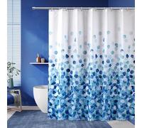 AUWUUA Blue Petals Shower Curtain 47x83in（120x210cm） Simple Aesthetics Polyester Waterproof Fabric Farmhouse Bathroom Curtain for Home Hotel Bathtubs Bathroom Partition Decor