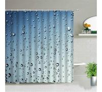 AUWUUA Blue Water Drops Shower Curtain for Bathroom59x75in（150x190cm） 3D Printed Long Shower Curtain, Washable Waterproof Fabric Bathroom Decor Set with Hooks, for Bathtubs Divider Drapes