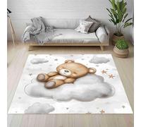 AUWUUA Cartoon Teddy Bear Kids Rugs 50x80cm(1.6×2.6ft) Cute Cloud Washable Area Rug for Nursery, Bedroom, Non Slip Indoor Floor Mat for Entryway, Playroom, Kindergarten Home Decor