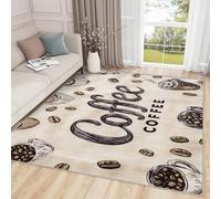 AUWUUA Coffee Rugs for Kitchen 180x240cm(6×8ft) Vintage Coffee Bean Entryway Throw Rugs, Chic Retro Indoor Door Mat, Washable Non Slip Floor Mat for Living Room Bedroom Office Bathroom Mat