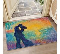AUWUUA Colorful Modern Abstract Art Rug 130x190cm(4.3x6.2ft) Romantic Dancing Together Washable Indoor Doormat, Soft Short Pile Non-Slip Large Rugs for Bedroom Living Room Sofa Floor Decoration