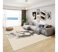 AUWUUA Cowgirl Rug 180x240cm(6×8ft) Sketch Painting Vintage Wild Western Carpet for Entryway Bedroom, Washable Non-Slip Soft Low Pile Ultra Thin Stain Resistant Large Rug for Living Room Office