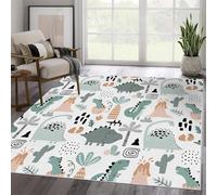 AUWUUA Dinosaurs Kids Rug 250x300cm(8.2×10ft) Cartoon Cute Washable Area Rug Living Room, Low Pile Non-Slip Floor Carpets for Bedroom, Kids Room, Entryway, Kindergarten, Nursery Play Mat Home Decor