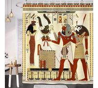 AUWUUA Egyptian Shower Curtain 84x39in-214x100cm Ancient Egypt Civilization Pharaoh King Hieroglyphic African Woman Vintage Old Polyester Waterproof Cloth Fabric Bathroom Curtain with Hooks