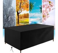 AUWUUA Garden Furniture Covers Waterproof 190x185x40cm/LxWxH Multi-Size Patio Furniture Sofa Covers Protector, Garden Table Cover Rectangular, Windproof Anti-UV for Outdoor Rattan Table and Chair
