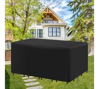 AUWUUA Garden Furniture Covers Waterproof 250x180x80cm/LxWxH Patio Table Covers, Outdoor Furniture Cover for Rattan Sofa Set, Tables Chairs, Anti-UV, Upgraded Tear-Resistant Oxford Fabric, Black