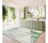 AUWUUA Light Green Geometric Patchwork Pattern Printed Rug 80x130cm(2.6x4.3ft) Modern Minimalist Washable Rug for Living Room Bedroom Kitchen Entryway, Thin Non Slip Indoor Floor Mat Carpet