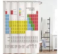 AUWUUA Periodic Table of Elements Shower Curtain 31X79in/80x200cm Color Glossary of Student Chemistry Terms, Polyester Waterproof Fabric Bathroom Curtain Set for Shower Stall Bathtubs with Hooks