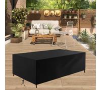 AUWUUA Rectangular Garden Furniture Covers Waterproof 145x135x80cm/LxWxH Upgraded 420D Oxford Windproof Anti-UV Outdoors Rattan Sofa Table Chair Set Cover, Extra Large Patio Cover, Black