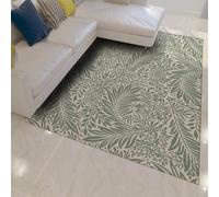 AUWUUA Sage Green William Morris Floral Washable 100x200cm(3.3×6.6ft) Area Rug for Bedroom Living Room Home Decor, Non Slip Thin Throw Rugs for Entrance, Laundry, Kitchen Dining Room Front Door Mat