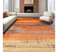 AUWUUA Washable Soft Area Rug 180x270cm(6×9ft) Orange Abstract Art Living Room Rugs, Stain Resistant Non Slip Bedroom Carpet, Contemporary Modern Tie-dye Neutral Low-Pile Carpet for Entryway