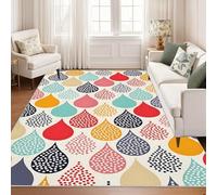 AUWUUA Water Drops Dots Print Area Rug 60x120cm(2×4ft) Colorful Boho Modern Minimalist Aesthetic Decor Carpet for Living Room Bedroom Kids Boys Girls Room Kitchen Bathroom Entrance Door Mat