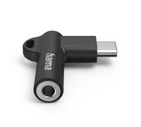 Aux adapter. USB-C - 3.5mm Female Jack, 90° Angled Plug, Black