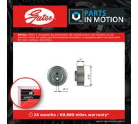 GATES T36755 Deflection / Guide Pulley, v-ribbed belt