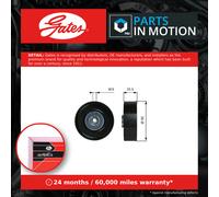 GATES T38089 Deflection / Guide Pulley, v-ribbed belt