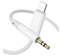 Aux Cable for Car, iPhone 3.5mm Aux Cable, Headphones Aux Cord for Car/Headphone/Home Stereo/Speaker, Compatible with iPad/iPod/iPhone 11/12/13/14/Pro/Xs/XR/X/8/7 (White)