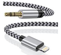 Aux Cable for iPhone in Car,1.8M Aux to Lightning Cable Lightning to 3.5mm Headphone Jack for Car Stereo/Speaker,Car Aux to iPhone Connector Cable for iPhone 14/13/12/11/Pro/Pro Max/X/XR/XS/8 Plus