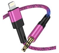 Aux Cable for iPhone in Car, iphone to 3.5mm jack audio adapter Headphones Aux Cord for Car/Headphone/Home Stereo/Speaker, 3.5mm Aux Cable for iPad/iPod/iPhone 14/13/12/11/Pro Max/X/XR/XS/8 Plus