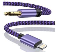 Aux Cable for iPhone in Car,Lightning to 3.5mm Headphone Jack Adapter for Car Stereo/Headphones/Speaker,Aux to Lightning Cable Aux Lead for iPhone 14/13/12/11/Pro Max/Pro/X/XR/XS/8 Plus/i Pad/i Pod