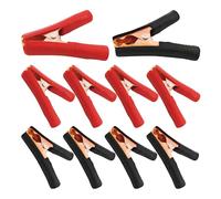 AUXBC 10PCS 100A Insulated Alligator Clips Heavy Duty, Metal Spring Loaded Battery Clamps Black Red Boot, Electrical Test Crocodile Clips for Car Truck Boat Automotive Vehicle
