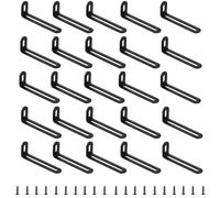AUXBC 2.9"x0.9"x0.6"Adjustable Right Angle Brackets Stainless Steel L Bracket Heavy Duty 90 Degree Corner Fastener L-Shape Corner Brace Support Black Shelf Bracket with Screws, 20Pcs