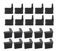 AUXBC 20PCS L Shaped Black Furniture Foot Caps 30mm x 30mm Rubber Caps Angle Iron End Caps, Furniture Angle Pads Bed Steel Frame Racks Shelves Rubber Feet Covers