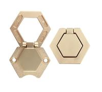 AUXBC 2PCS Zinc Alloy Flush Mount Pull Handles, 1.57Inch Hole Distance Flat Cabinet Ring Handle Pulls, Gold Recessed Furniture Grip with Screws