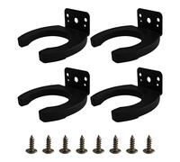 AUXBC 4PCS Microphone Clip Holder, 43mm ID Black Mic Stand Wall Mount Clamp, Wireless Microphone Hanger Hook Bracket with Screws for Home Studio Stage