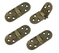 AUXBC Heavy Duty Folding Table Hinges(3.1 x 1.15inch), Zinc Alloy Table Folding Flip Top Hinge, 180 Degree Round Edge Butler Tray Hinge, Bronze/4Pcs