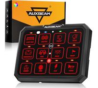 Auxbeam 12 Gang Switch Panel RB120 Toggle Momentary Pulsed RGB Dimmable Switch Panel Multifunction Two Sided Output Marine Control Panel IP65 Waterproof for Car Boat RV, 2 Years Warranty