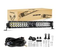 Auxbeam 22 Inch LED Light Bar, 5D-PRO Series 180W Waterproof Dual Row Spot Flood Combo Off Road Driving Lights, Auxiliary Bumper Work Lights with 10FT Wiring Harness for Car SUV UTV ATV Pickup Truck