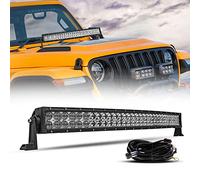Auxbeam 32" 180W Curved LED Light Bar 5D Lens 18000LM Spot Flood Combo Beam Driving Light with Wiring Harness for Pickup Car Trucks SUV ATV UTV Offroad Vehicle