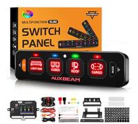 Auxbeam 4 Gang Slim Switch Panel RGB AS-R40 Auto Dimmer Switch Panel with Toggle Momentary Pulse Off Backlight Unique Patented Design Control Panel for Truck Off-Road Boat