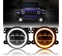 Auxbeam 4 Inch LED Fog Lights DOT Approved for Jeep Wrangler JK JKU 07-18 | DRL Function, Turn Signals Function, IP67 Waterproof, Long Lifespan, Plug and Play, Adjustable Light Angle