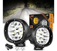 Auxbeam 4In 90W Round LED Offroad Lights, 2PCS 9000LM Super Bright Spot White Beam, IP68 Waterproof, Black, Compatible with Truck, Pickup, SUV, ATV, UTV, Motorcycle, Jeep, 4x4