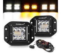 Auxbeam 5 Inch Flush Mount Led Light Pods, Amber Flush Mount Bumper Fog Lights 6 Modes Strobe Cube Pod Light Bar Yellow Spot Flood Offroad Driving Ditch Lights for Truck Jeep Car ATV