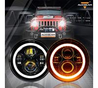 Auxbeam 7 Inch LED Headlights DOT Approved for 1997-2018 Jeep Wrangler JK JKU Unlimited TJ LJ CJ, 7" Round Headlamps for Rubicon Sport Sahara Peterbilt, H6024 Headlights w/DRL & Amber Turn Signal