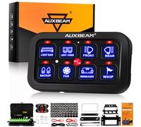 Auxbeam 8 Gang Switch Panel BA80, Universal Circuit Control Relay System Box with Automatic Dimmable On-Off LED Switch Pod Touch Switch Box for Car Pickup Truck Boat UTV ATV, Blue 2 Years Warranty