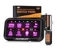 AUXBEAM 8 Gang Switch Panel with Remote Control, Toggle Momentary Pulsed Multifunction 12V Switch Panel, Built in Solid State Relay, for Car Boat Truck RV