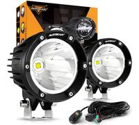 Auxbeam C4 Series Spot Beam LED Pod Lights, 4 Inch 72W Round Off-Road Lighting Automotive Bumper Spotlights, A-Pillar Fog Round Offroad Lights for Truck Jeep ATV Motorcycle, Pair