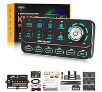 Auxbeam KS-80 RGB 8 Gang Switch Panel Rotary Knob Universal Control Panel | 4 Triggers & 4 Modes Toggle/Momentary/Pulse/SOS, Chase Light & Dimming Relay for Truck Boat Off-Road,Multifunction 12-24V
